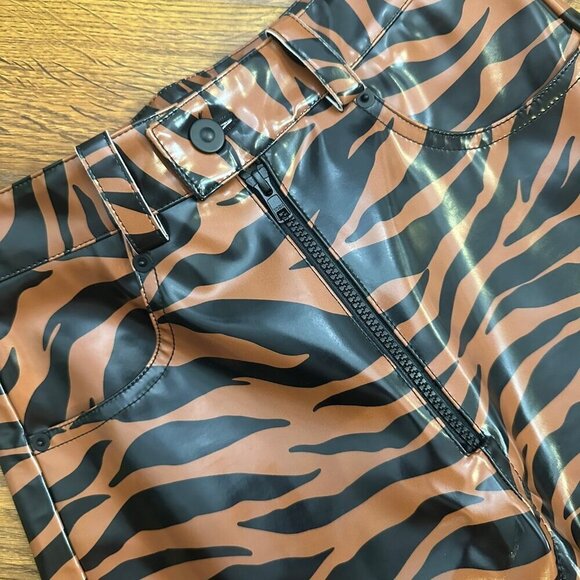 Kwaidan Editions Tiger Print Vinyl straight leg high rise pants 36 - Picture 9 of 9